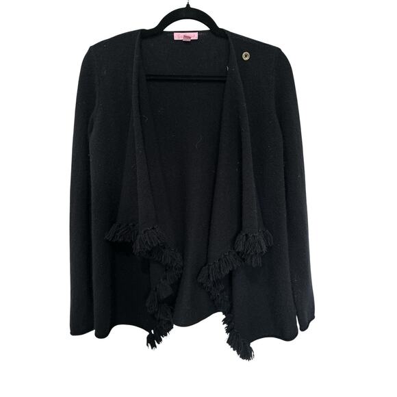 Lilly Pulitzer 100%Cashmere Wrap Sweater Black Size XS - Picture 1 of 11